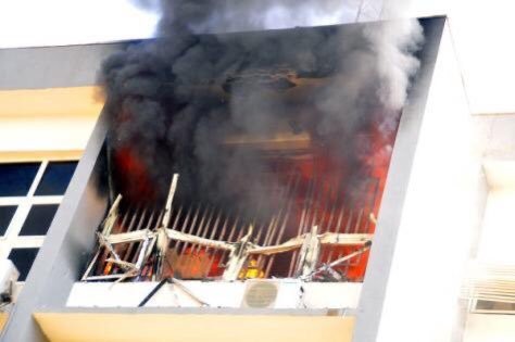 JUST IN: Fire Razes INEC Office In Abuja  