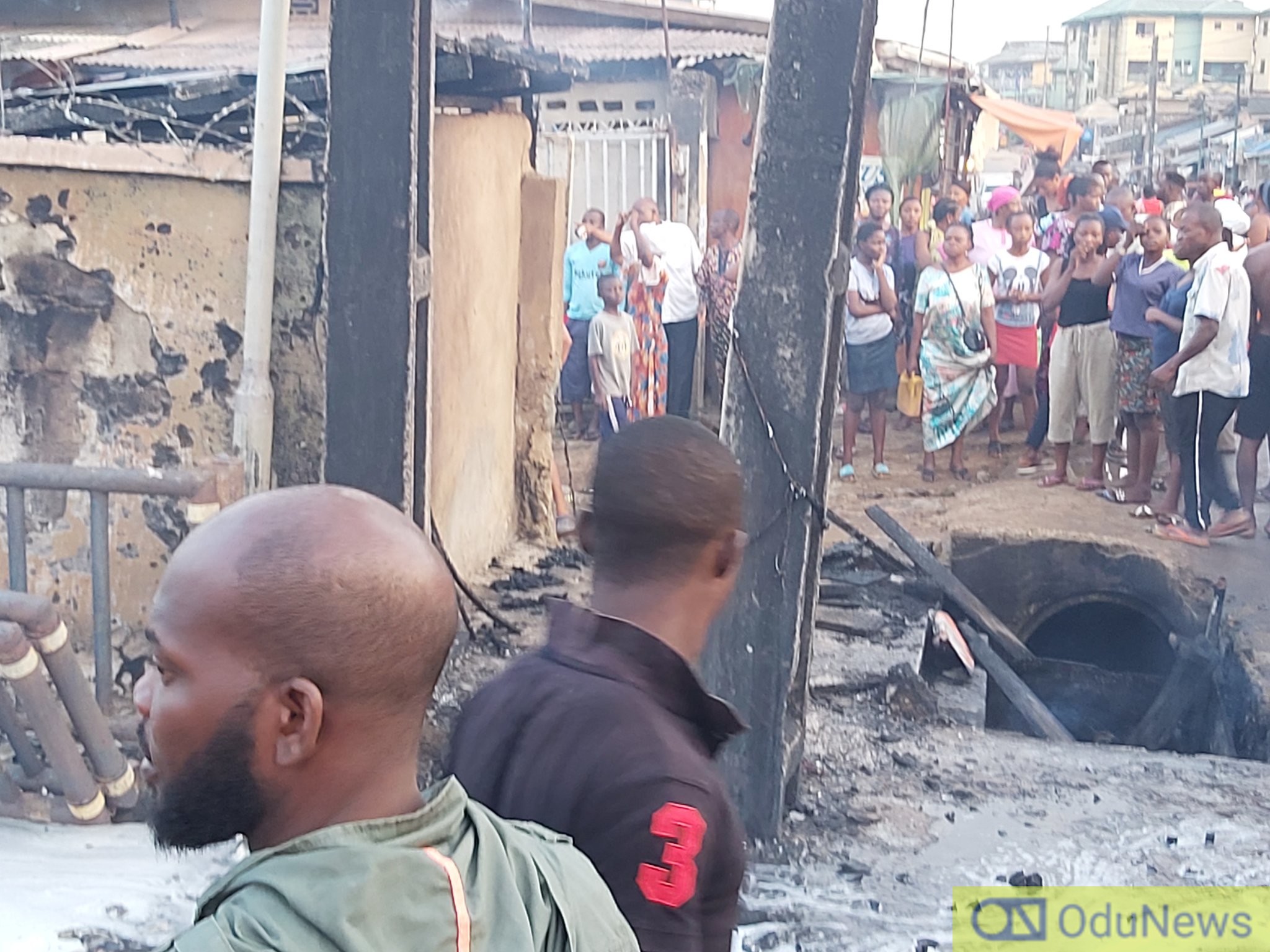 BREAKING: Explosion As Fire Guts Filling Station On Ajayi Road, Ogba  