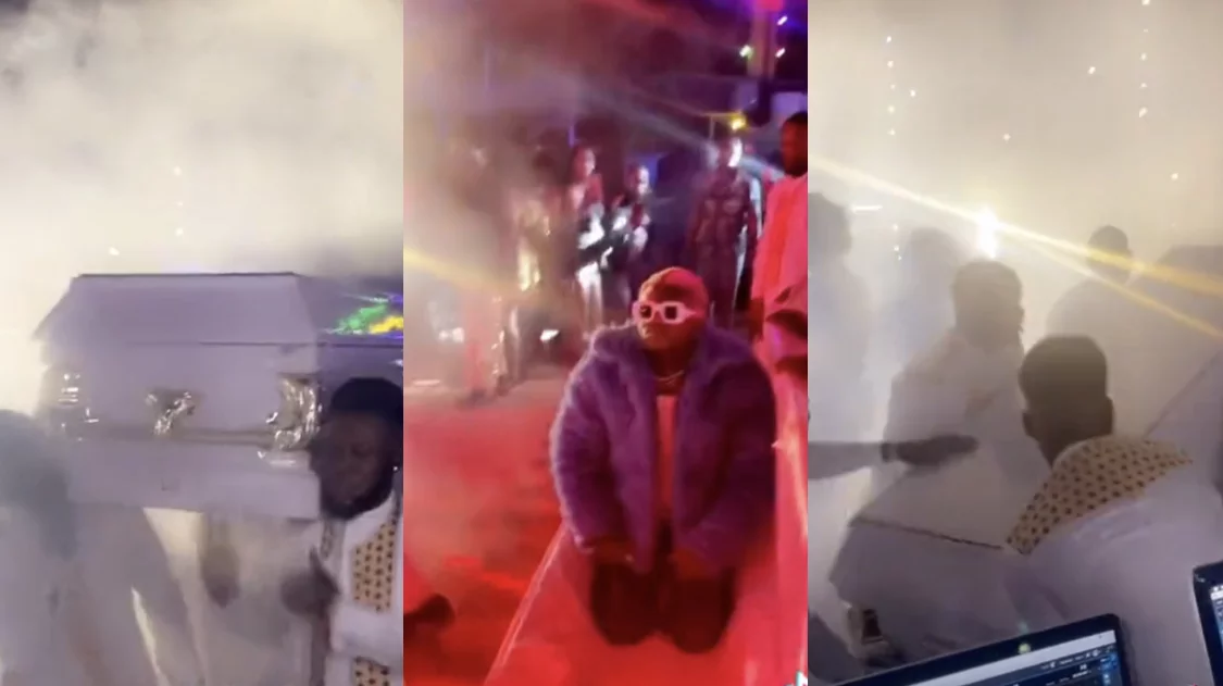 Portable Wows Fans, Arrives Concert In A Casket [VIDEO]  