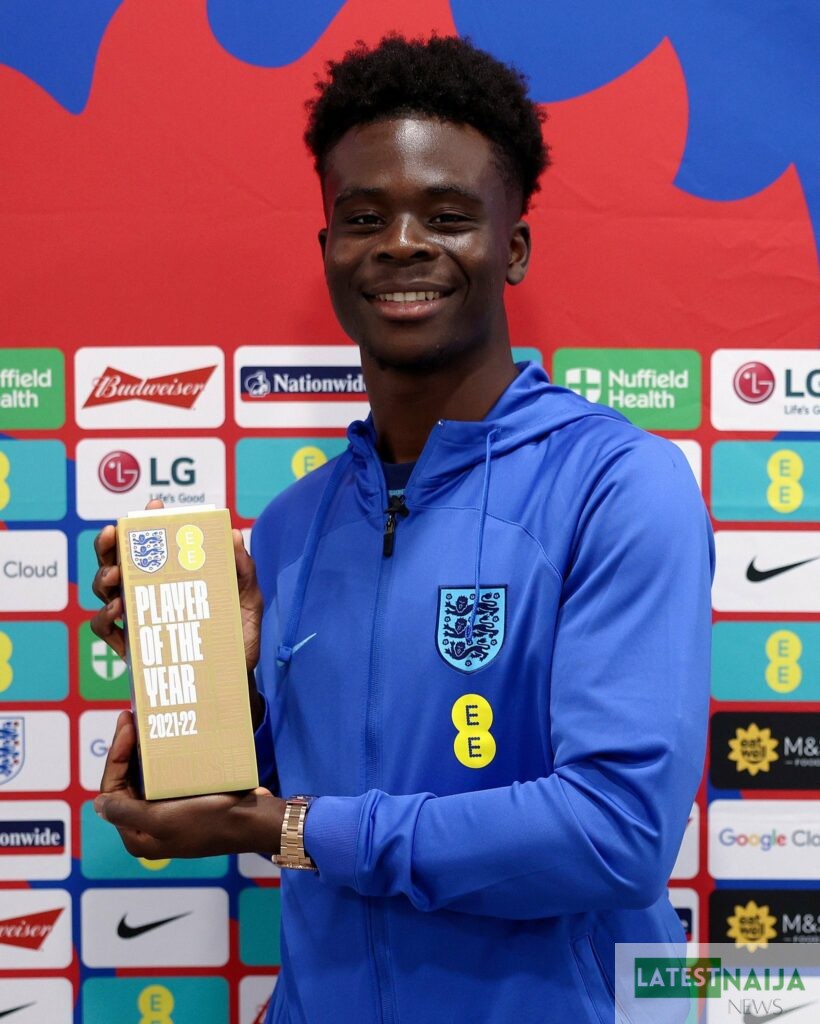 Bukayo Saka Wins England Men's Player of the Year Again  