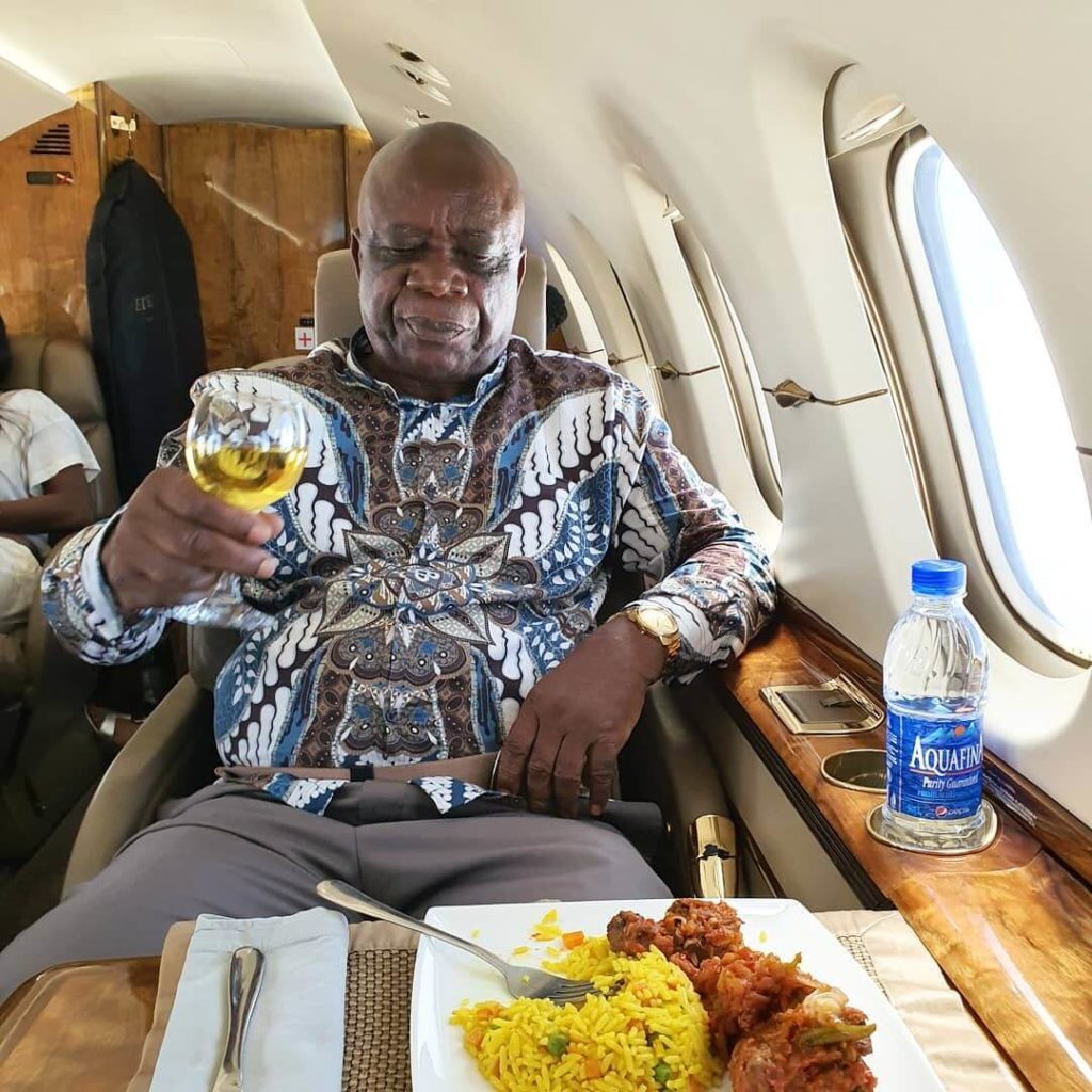 Linda Ikeji and father fly in private jet