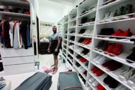 Peter Okoye Flaunts Closet, Gives One Lucky Fan 30 Seconds To Raid It  