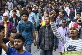 Crowds Protesting