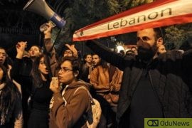 Firmly Determined Protesters Against Political Sectarianism in Lebanon  