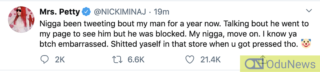 Nicki Minaj Sparks At Meek Mill, Calls Him A "Woman Beater"