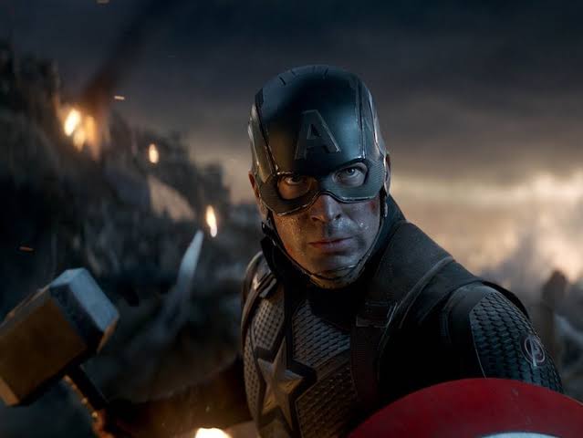 Evans as Captain America in AVENGERS: ENDGAME