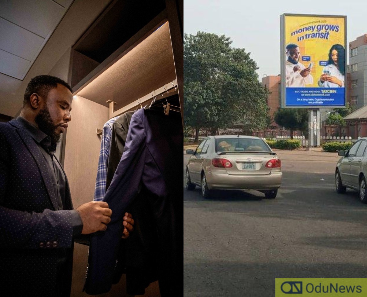 Man Puts Billboard Of Himself In Front Of Same Building He Used To Work As Cleaner In 2011