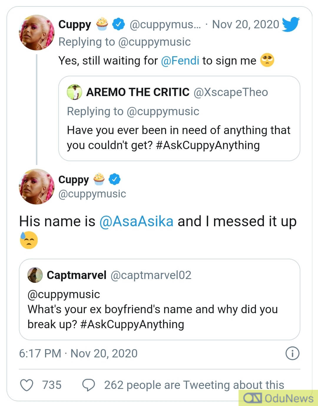 I Messed Up In My Relationship With Davido’s Manager, Asa Asika - DJ Cuppy Admits