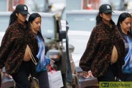 Again, Rihanna Steps Out Elegantly With Revealing Baby Bump [PHOTOS]  