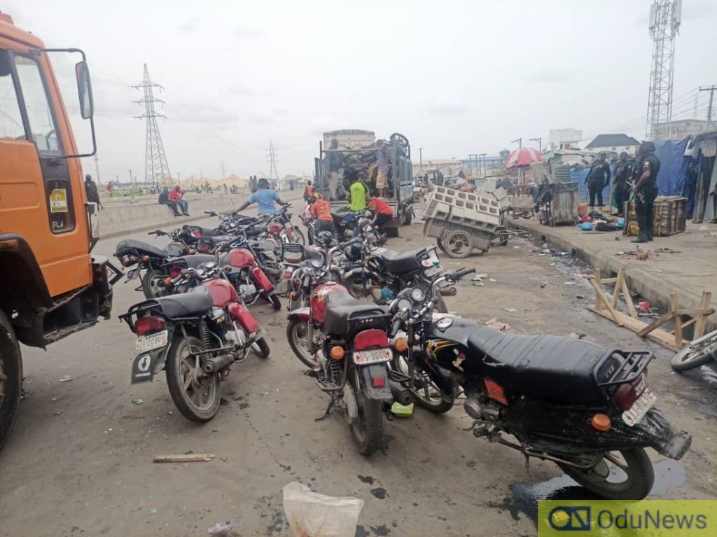 Okada Ban: Riders Protest In Ojo As Lagos Taskforce Impounds Over 150 Motorcycles  