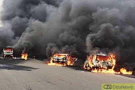 Fire Erupts As Fuel-Laden Tanker Falls At Otedola Bridge  