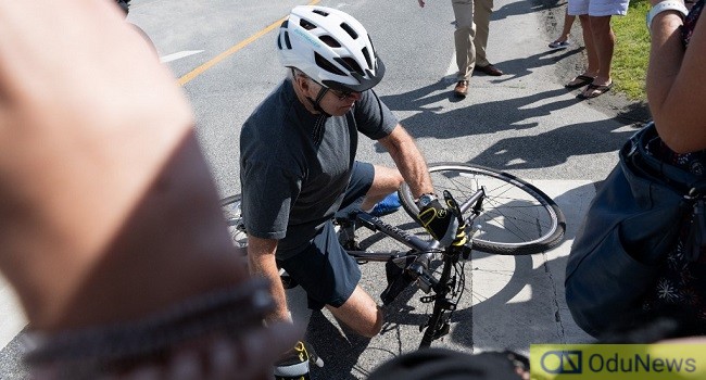 US President Joe Biden Falls Off His Bike Whilst On Morning Ride  