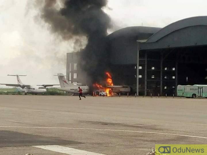Overland Airways:  Aircraft's Engine In Flames With 33 Passengers On Board  
