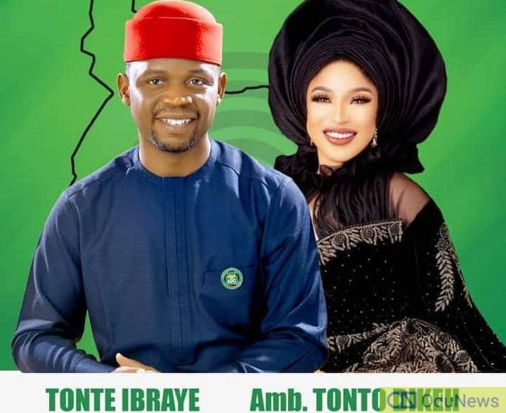 Rivers ADC Governorship Candidate, Tonte, Picks Actress Tonto Dike As Deputy  