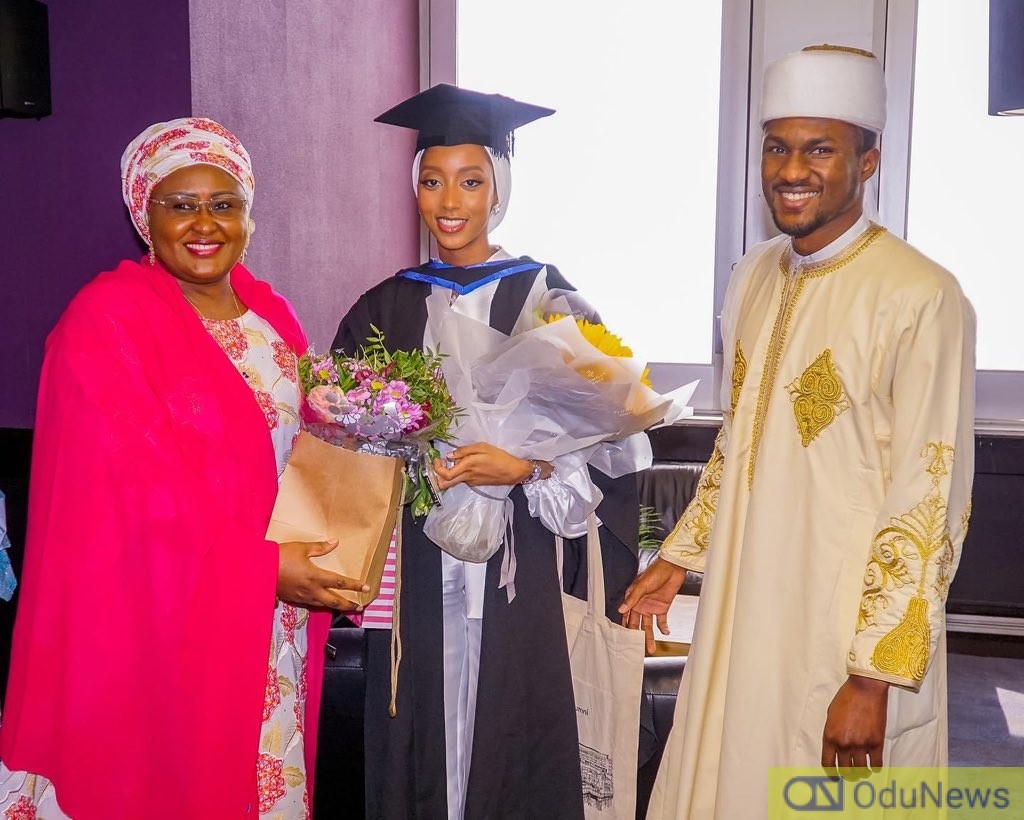 Amid 7-Month-Old ASUU Strike, Aisha Buhari Attends Daughter-In-Law's Graduation In UK [PHOTOS]  
