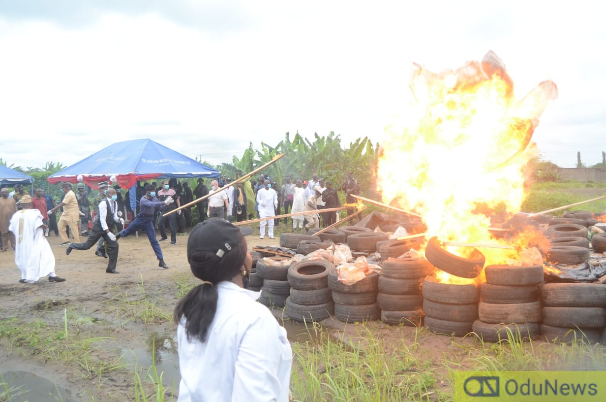 NDLEA Burns Parts Of Cocaine Seized In Lagos  