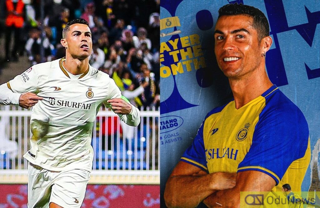Cristiano Ronaldo Wins Player of the Month Award in Saudi Arabia.  