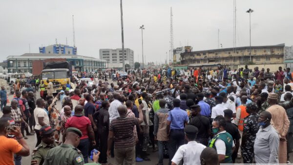 Nigerians Rally Outside Apapa Port as NLC Commences Warning Strike
