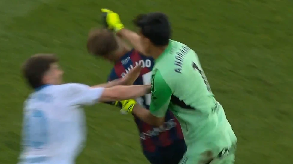football goalkeeper red card incident