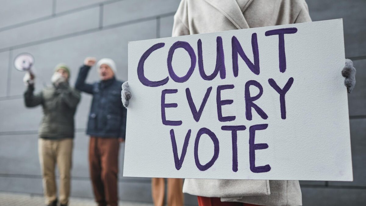 Nigerian political rally crowd voting election