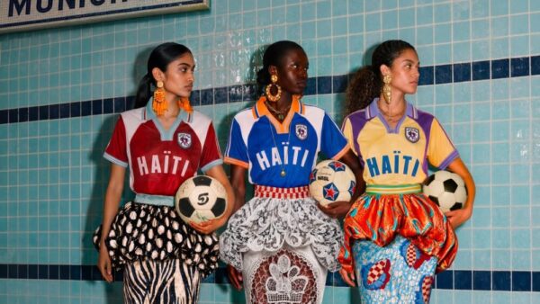 Stella Jean transforms Haiti football jersey into haute couture statement