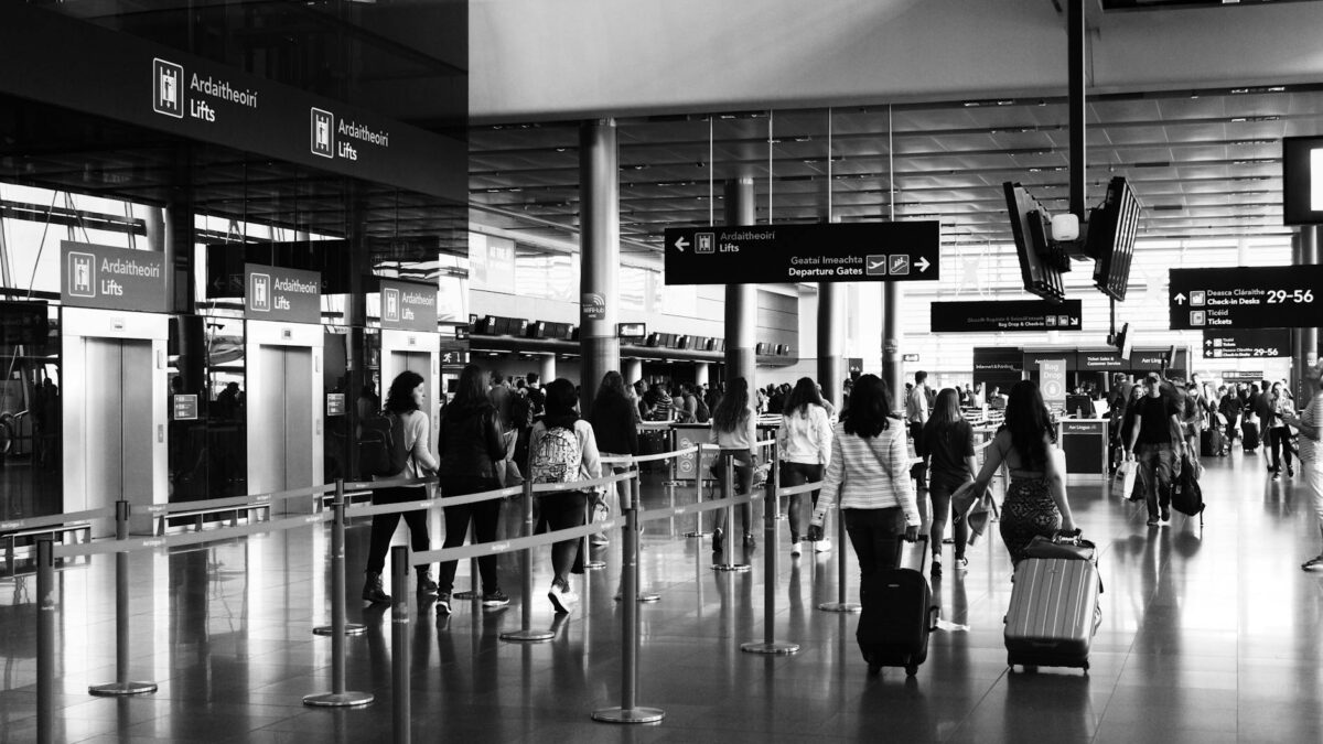 Nigerian families airport departure luggage